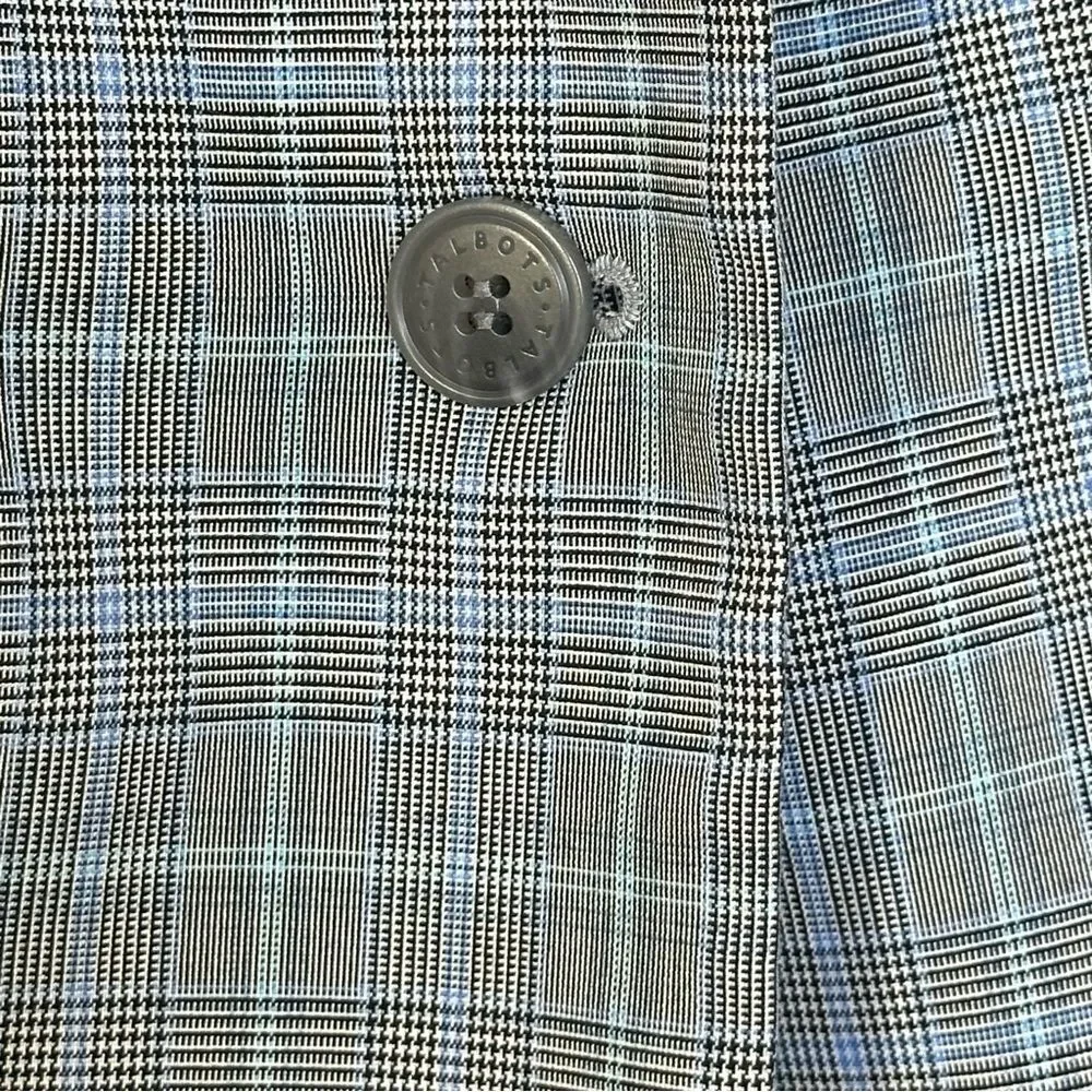 Talbots Springtime Plaid Blue Two Button Blazer | Size 14W